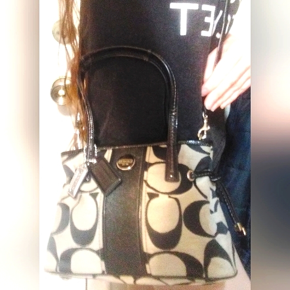 ★BRAND NEW★Gorgeous COACH Signature Stripe Convertible Mini Carryall Crossbody - Picture 14 of 16